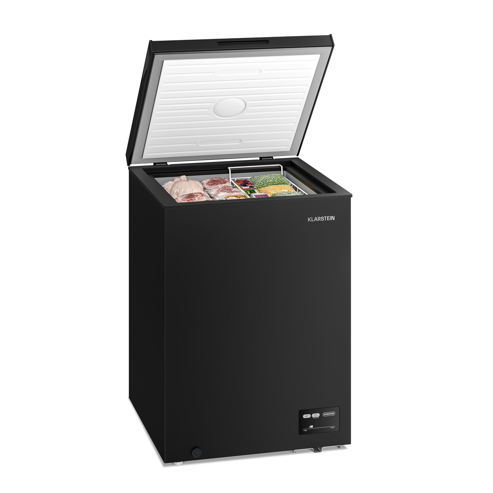 Klarstein Iceblokk truhlicová mraznička | 142 l | 84 cm | 0°C až -24°C | 4 hviezdičky | Čierna