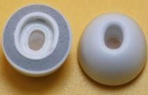 Náhradné špunty na slúchadlá Airpods Pro / Pro, veľkosť L - Biele a šedé, silikón a pamäťová pena