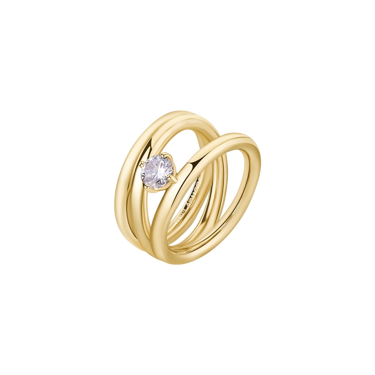 Brosway Masívny pozlátený prsteň so zirkónom Ribbon BBN46 56 mm
