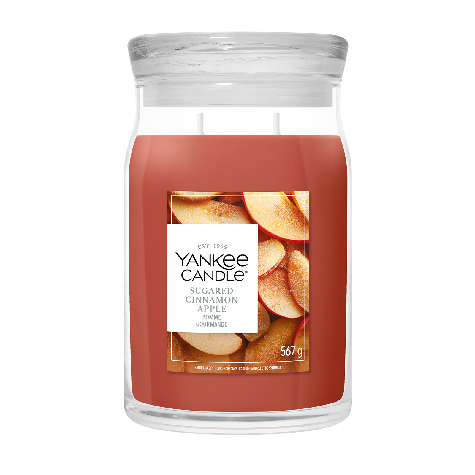 Yankee Candle Aromatická sviečka Signature sklo veľké Sugared Cinnamon Apple 567 g
