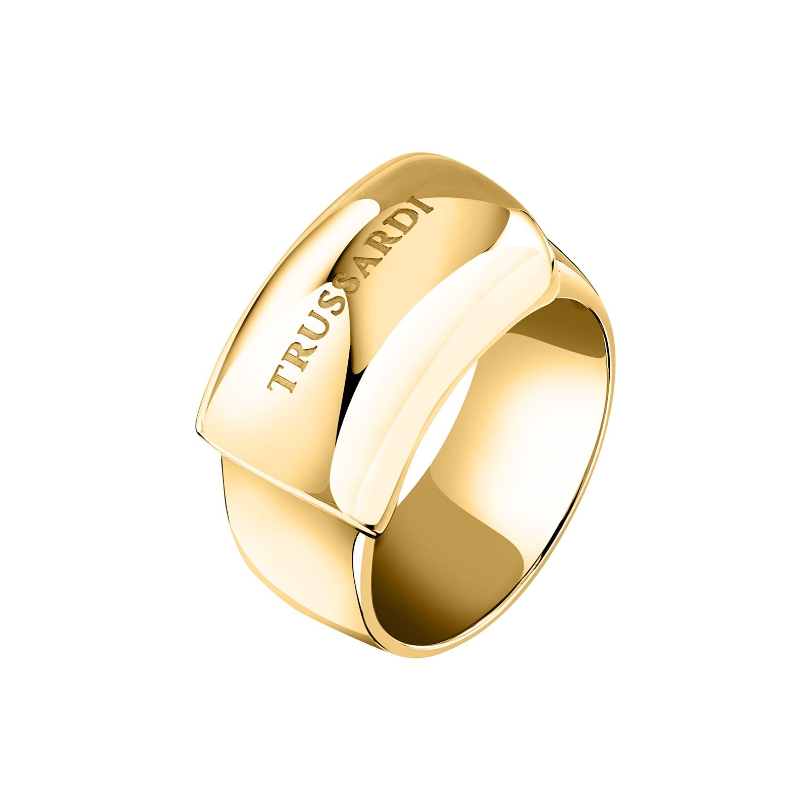 Trussardi Výrazný pozlátený prsteň z ocele T-Design TJAXA510 58 mm