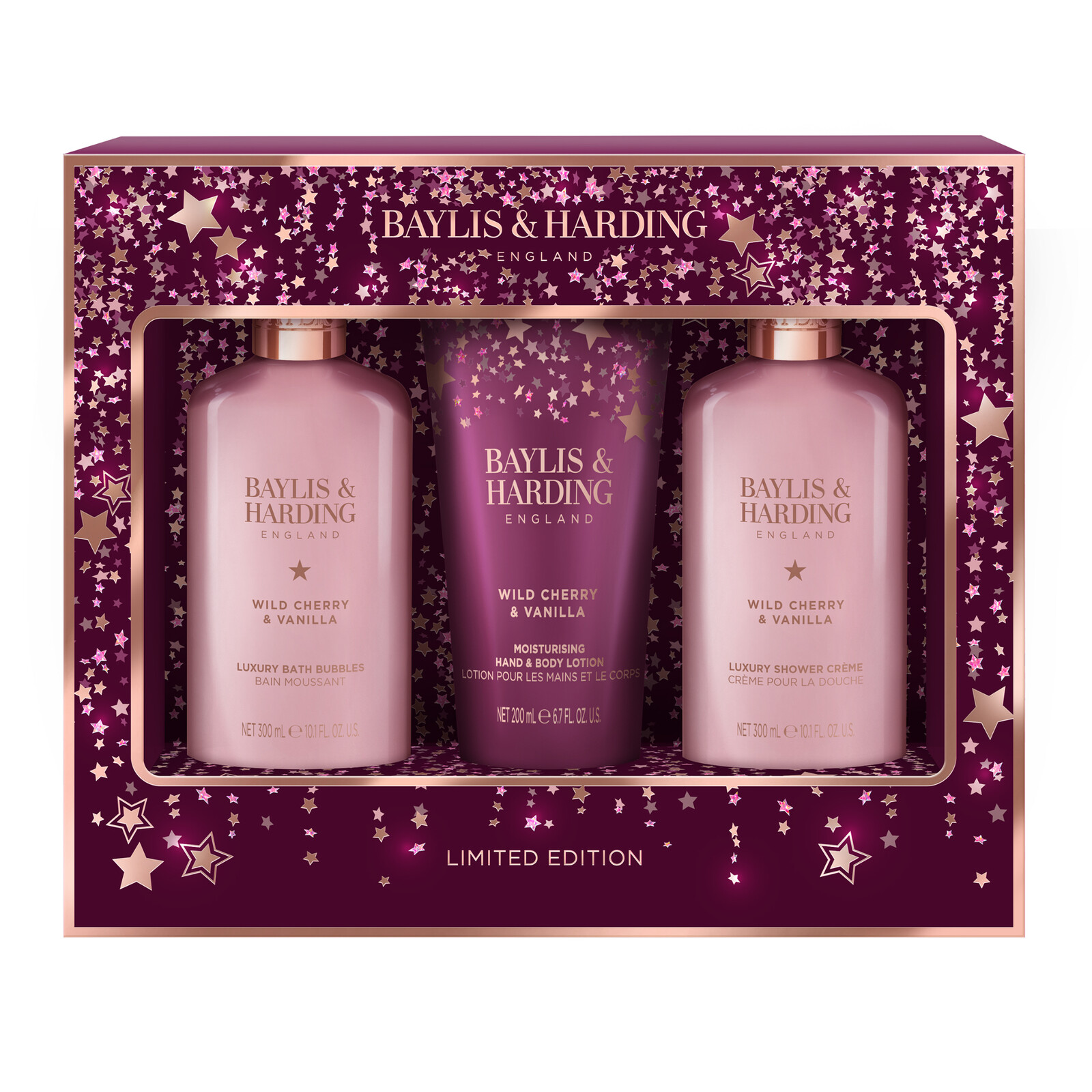 Baylis & Harding Darčeková sada telovej starostlivosti Wild Cherry & Vanilla 3 ks