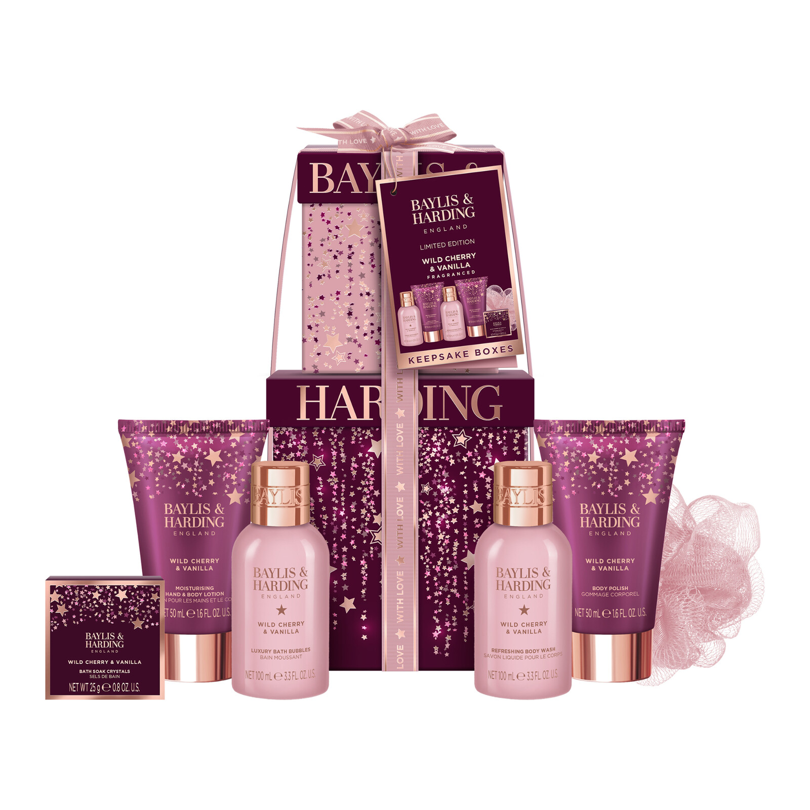 Baylis & Harding Darčeková sada starostlivosti o telo Wild Cherry & Vanilla 6 ks