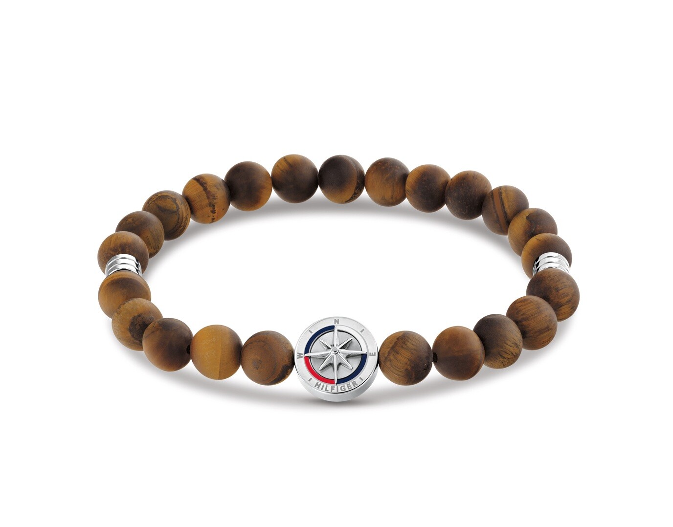 Tommy Hilfiger Hnedý korálkový náramok pre mužov Compass 2790722