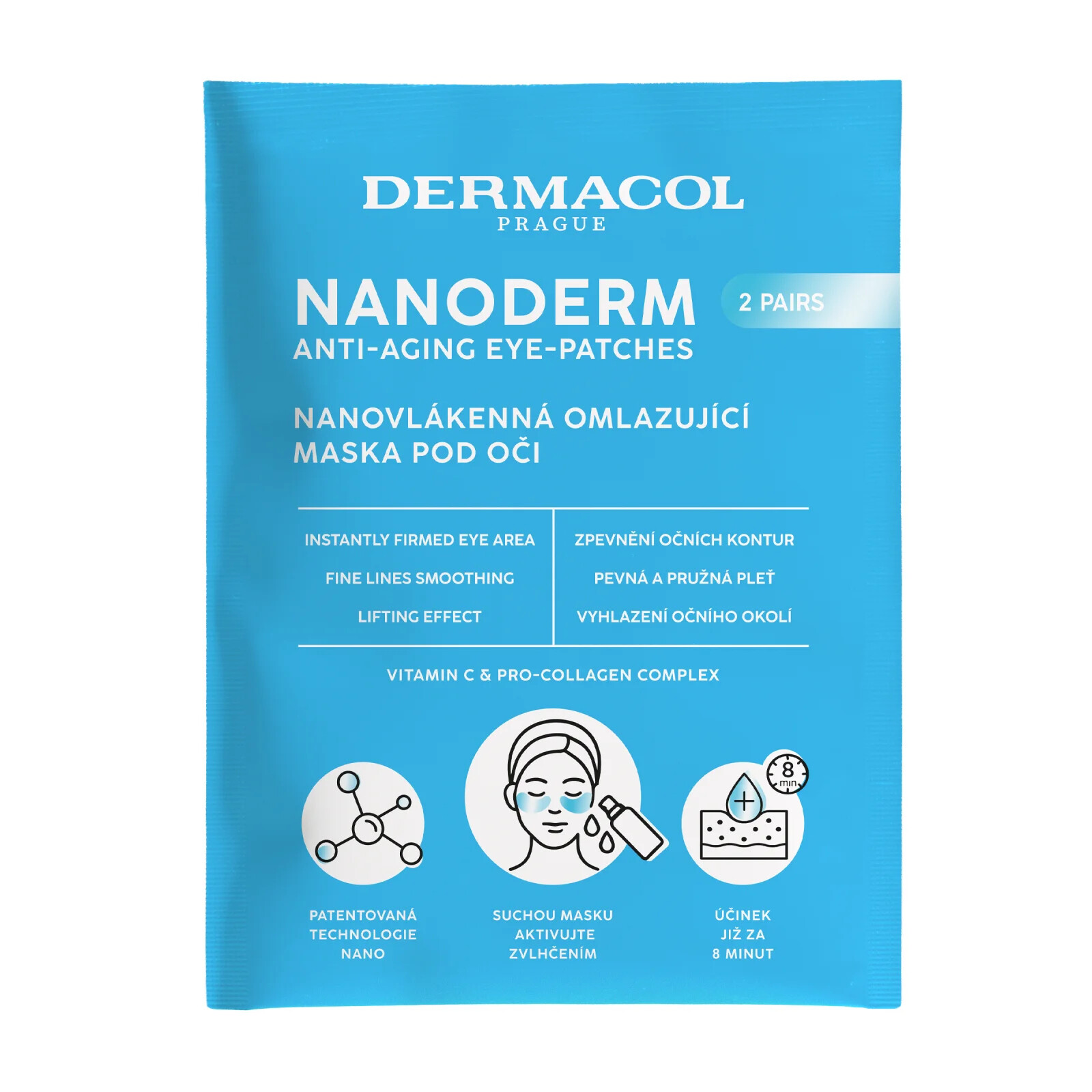 Dermacol Nanovlákenná omladzujúca maska pod oči Nanoderm Eye-Patches 1 pár