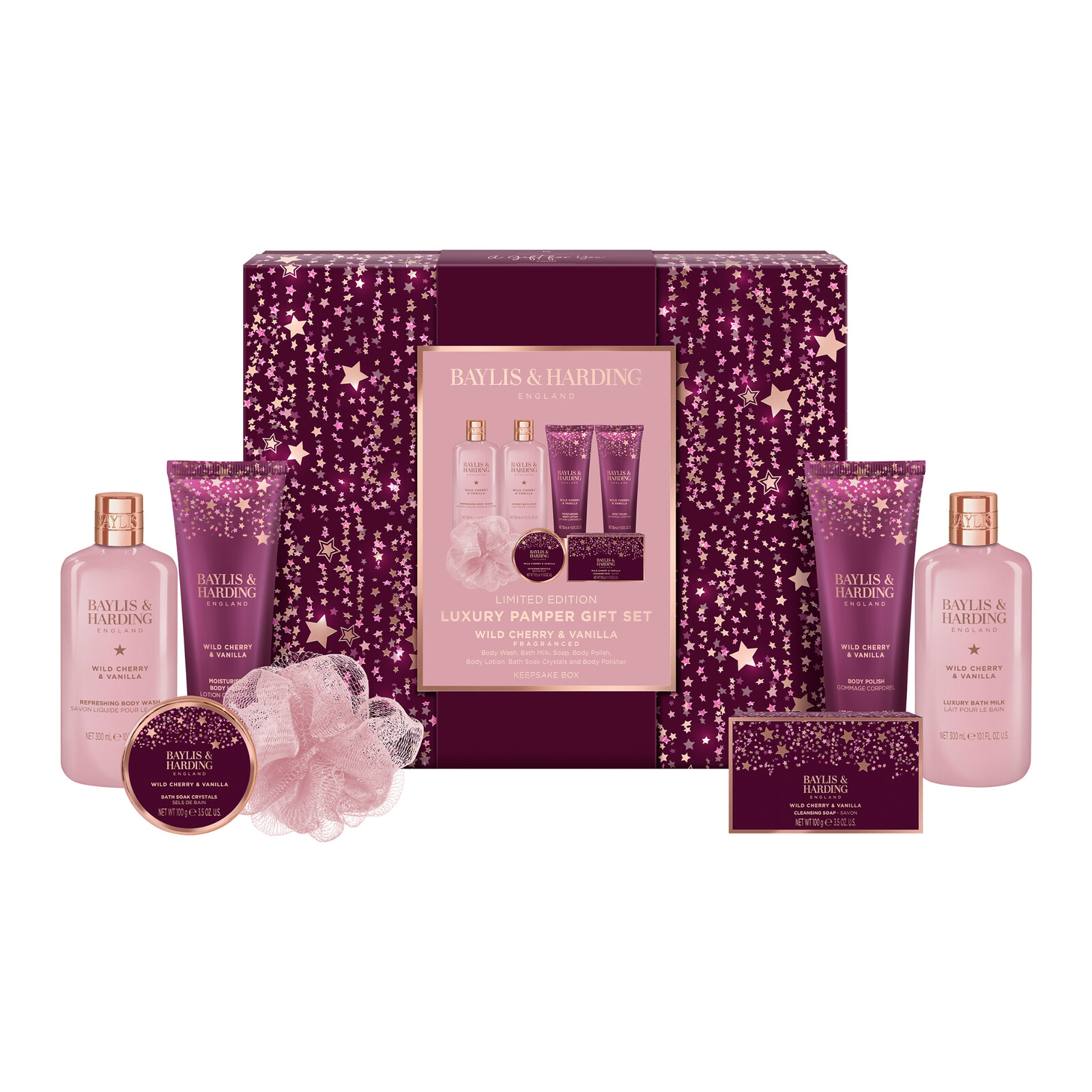 Baylis & Harding Darčeková sada starostlivosti o telo Wild Cherry & Vanilla 7 ks