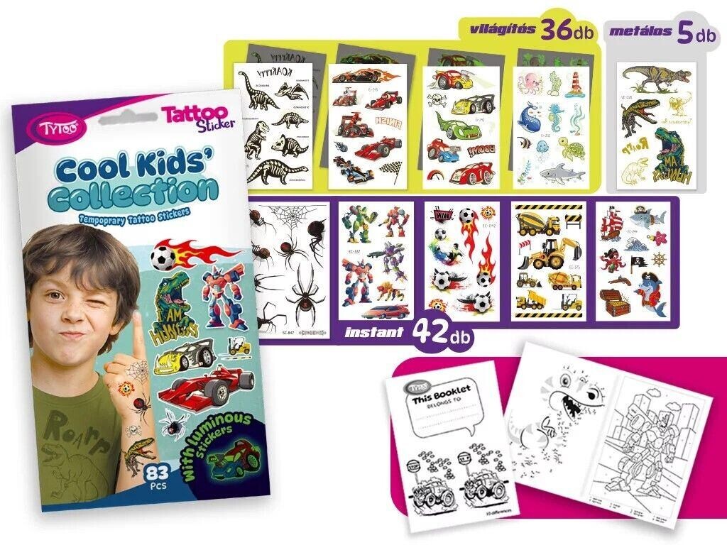 TyToo Sada samolepiek na tetovanie Cool Kids' Collection