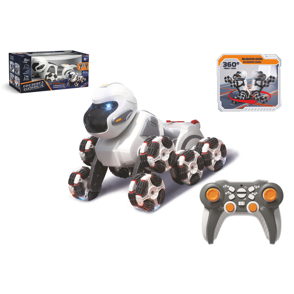 Robo Gorila RC vypúšťajúca paru 24cm 2,4GHz