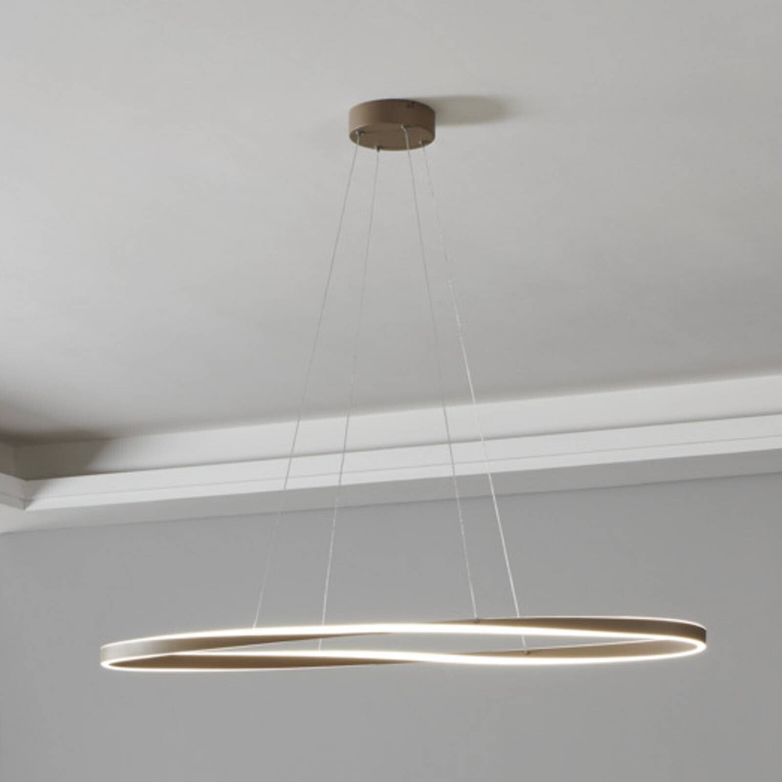 LED závesné svietidlo EGLO CAMEROTA, béžová, 111 × 38 cm, diaľkové ovládanie