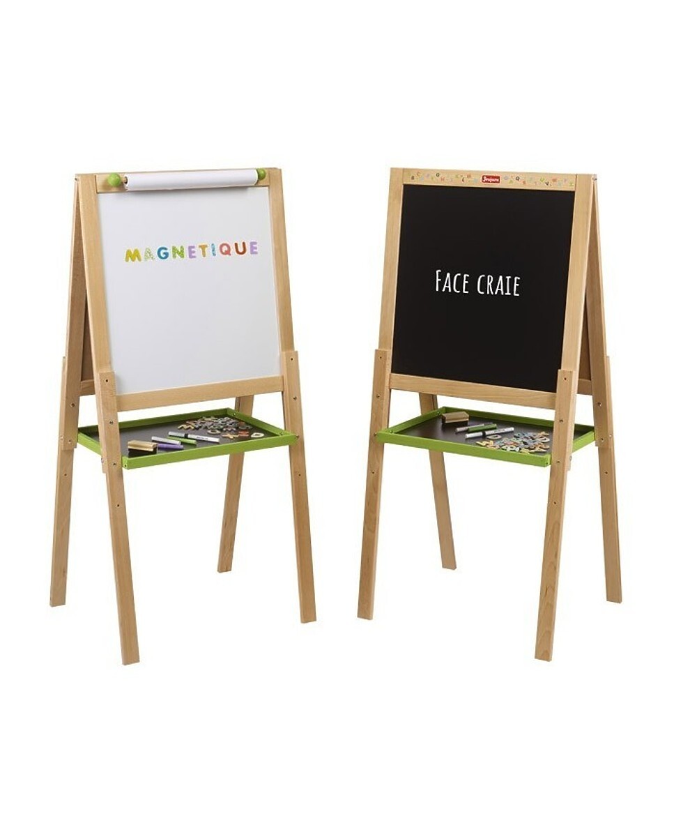 Jeujura Drevená multifunkčná tabuľa 54x54 cm s rolou papiera