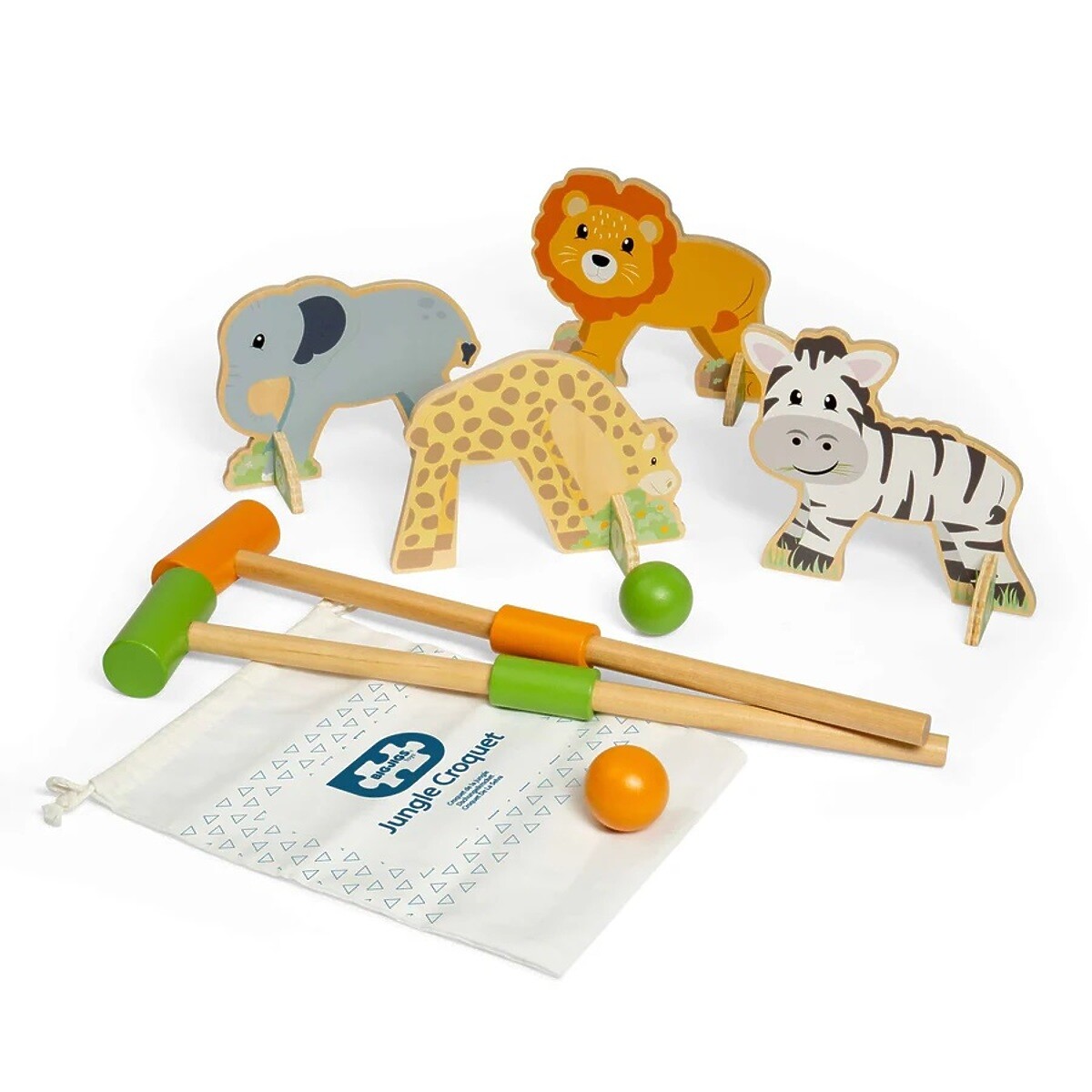 Bigjigs Toys Drevený kroket Džungľa