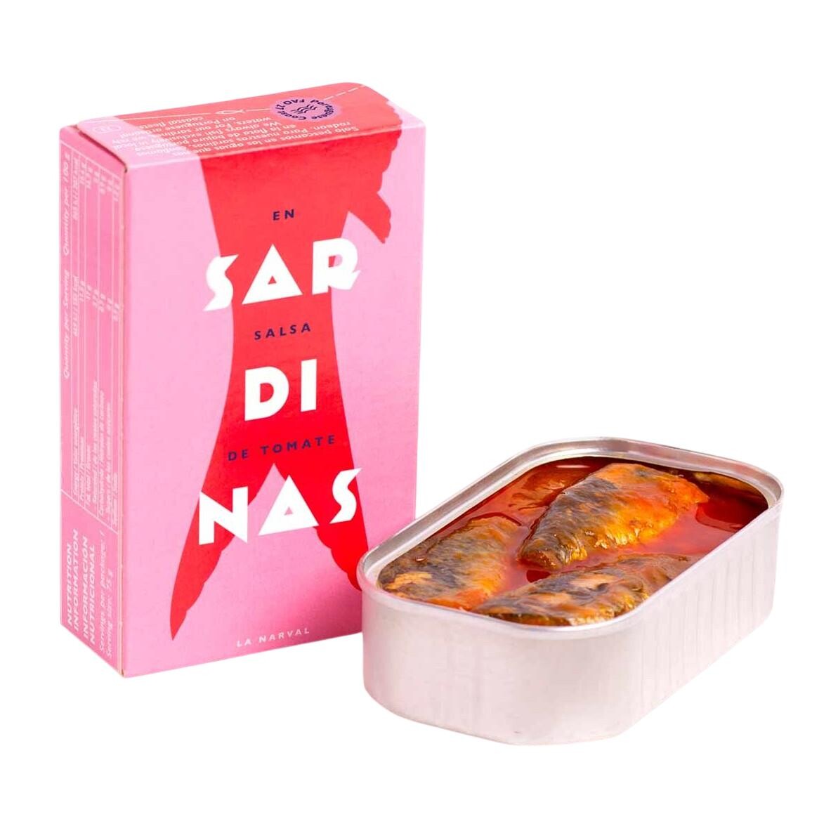 Sardinky 120 ml, 3-5 ks v paradajkovej omáčke, La Narval