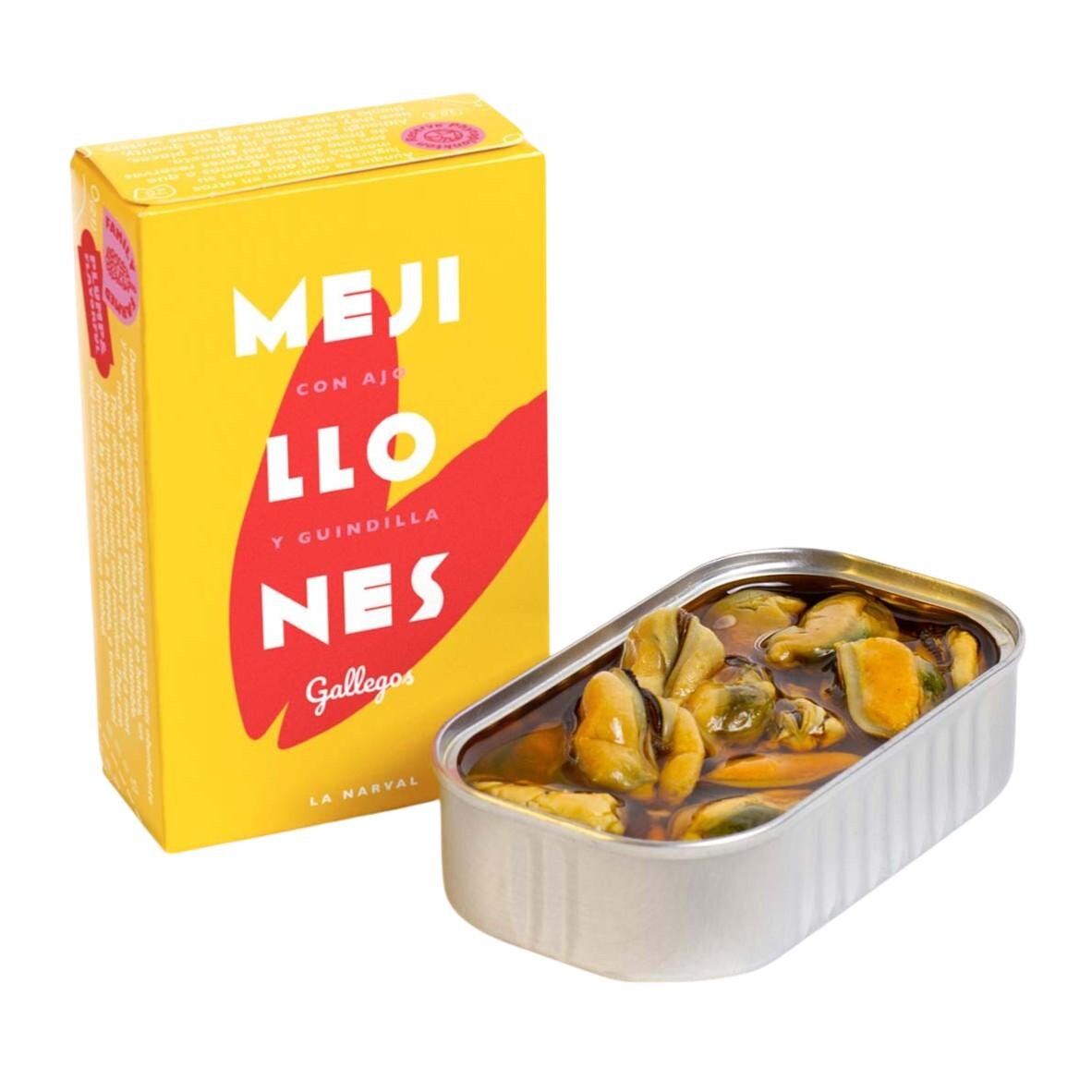 Galícijské mušle 120 ml, 12-16 ks v pikantnej cesnakovej omáčke, La Narval