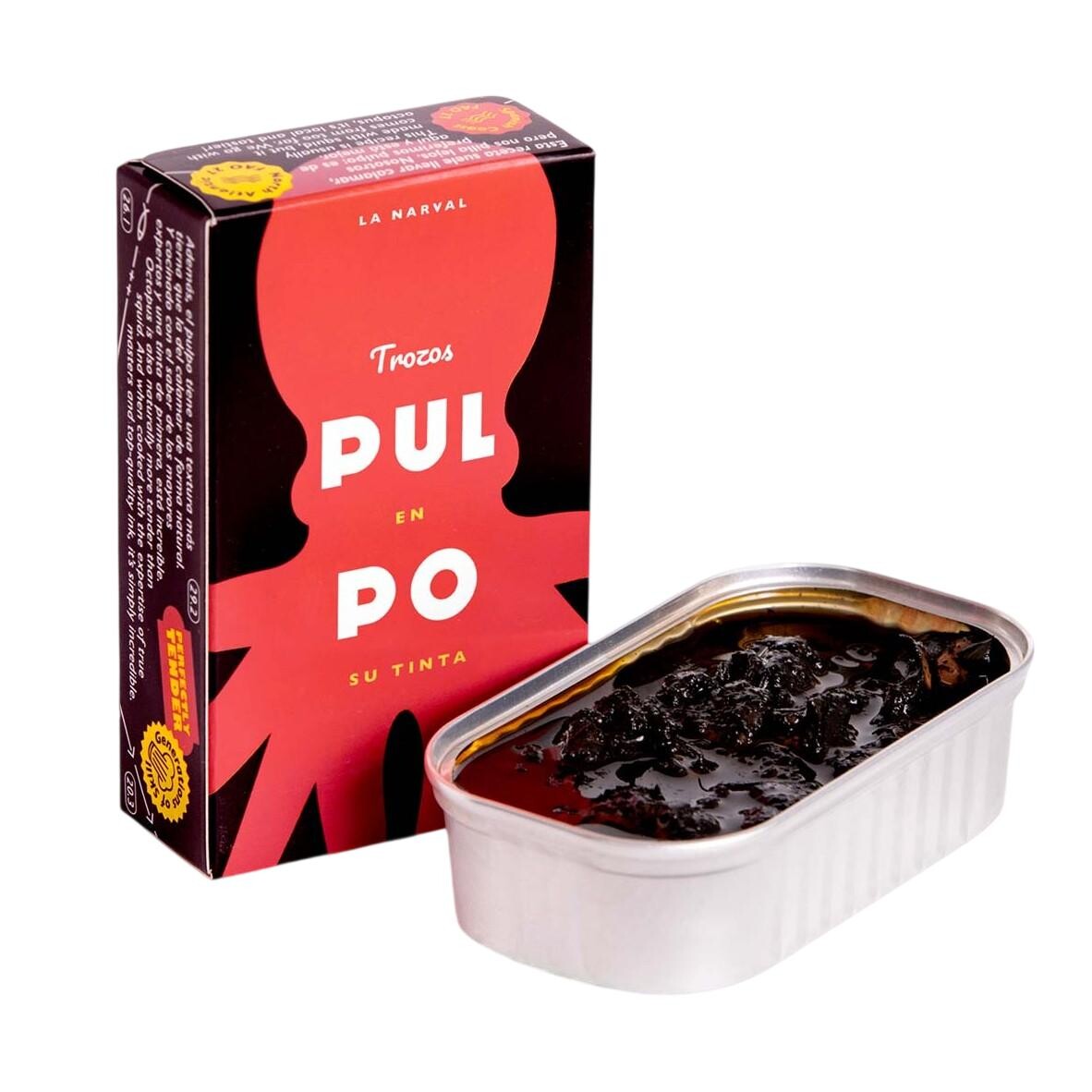 Chobotnica 120 ml, kúsky v atramentovej omáčke, La Narval
