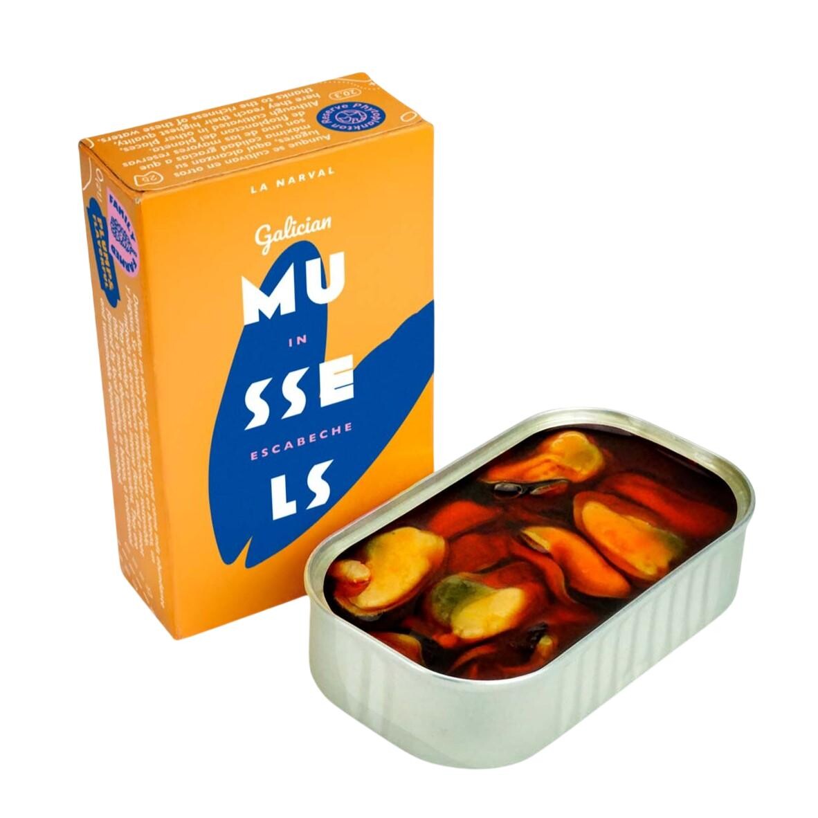 Galícijské mušle 120 ml, 12-16 ks v španielskej omáčke, La Narval