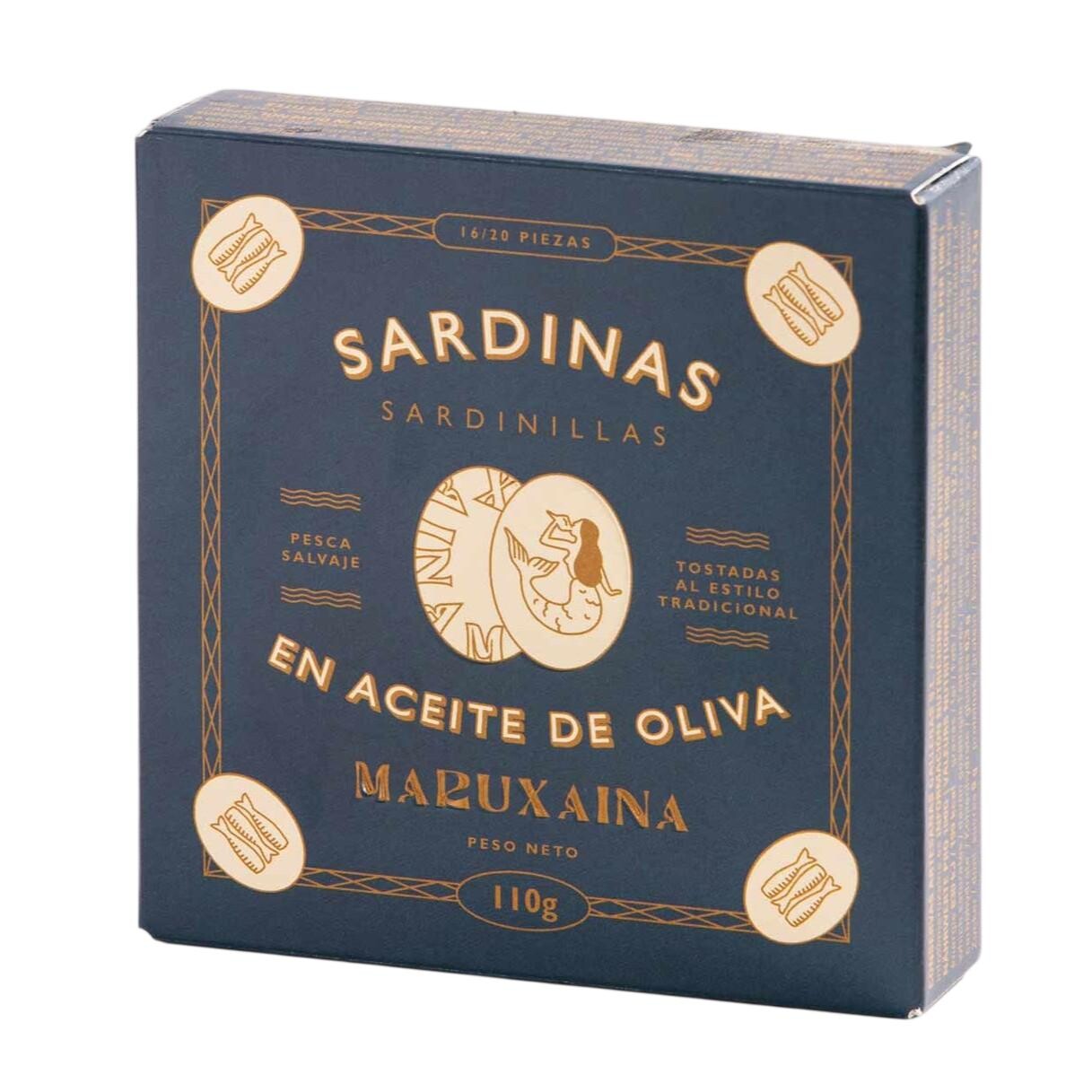 Sardinky 120 ml, malé 16-20 ks v olivovom oleji, Maruxaina