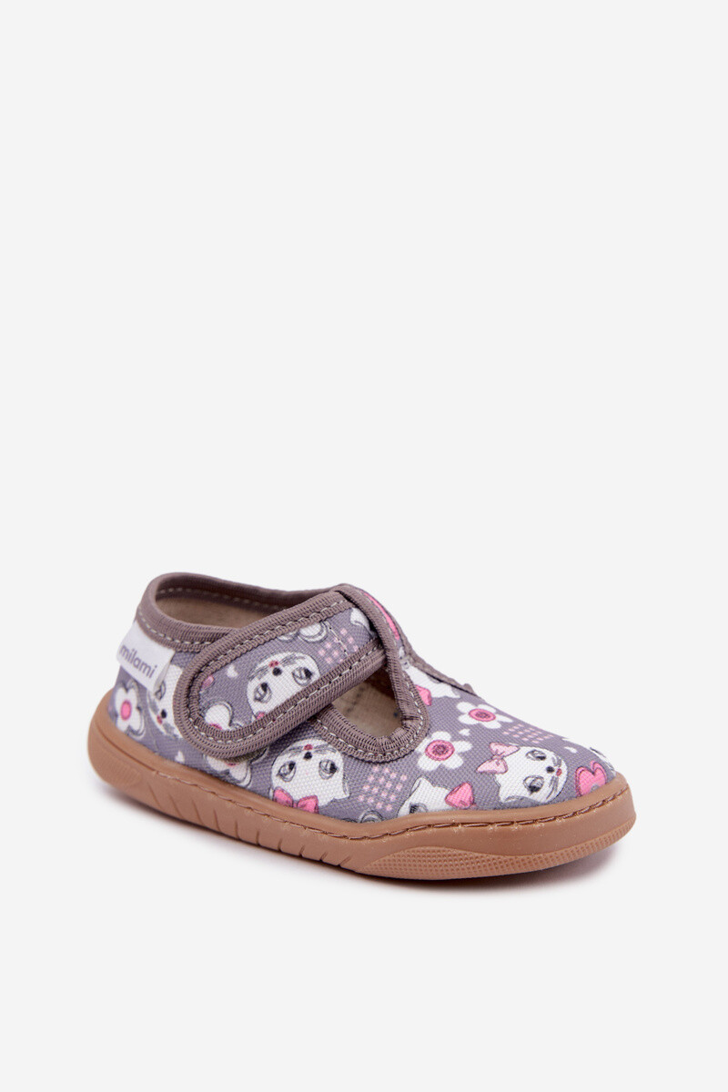 Detské barefoot papuče s mačkami na suchý zips