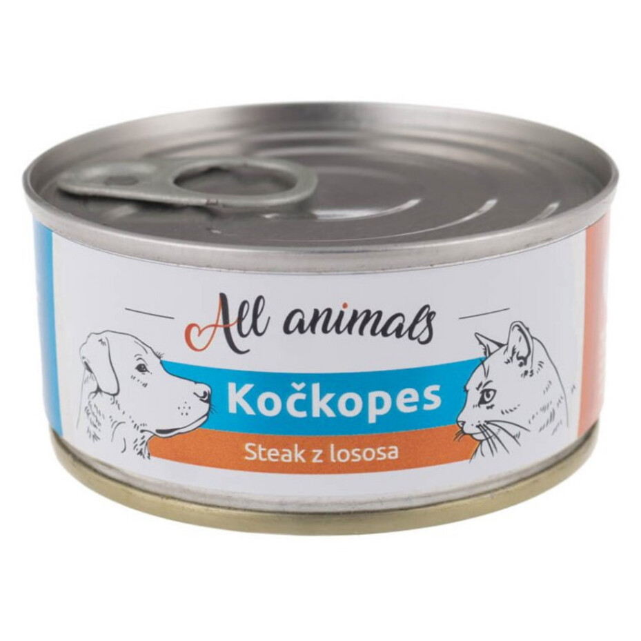 ALL ANIMALS Kočkopes konzerva steak z lososa 100 g