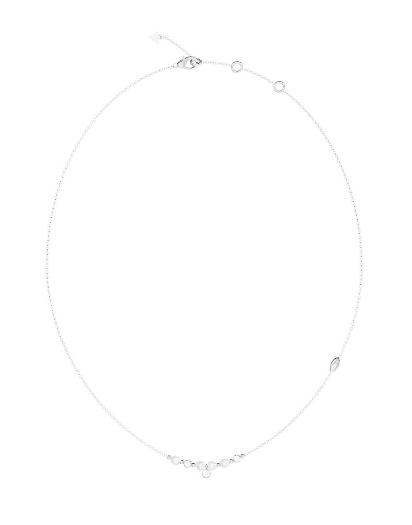 Guess Oceľový náhrdelník s pravými perlami Pearly JUBN06480JWRHT/U