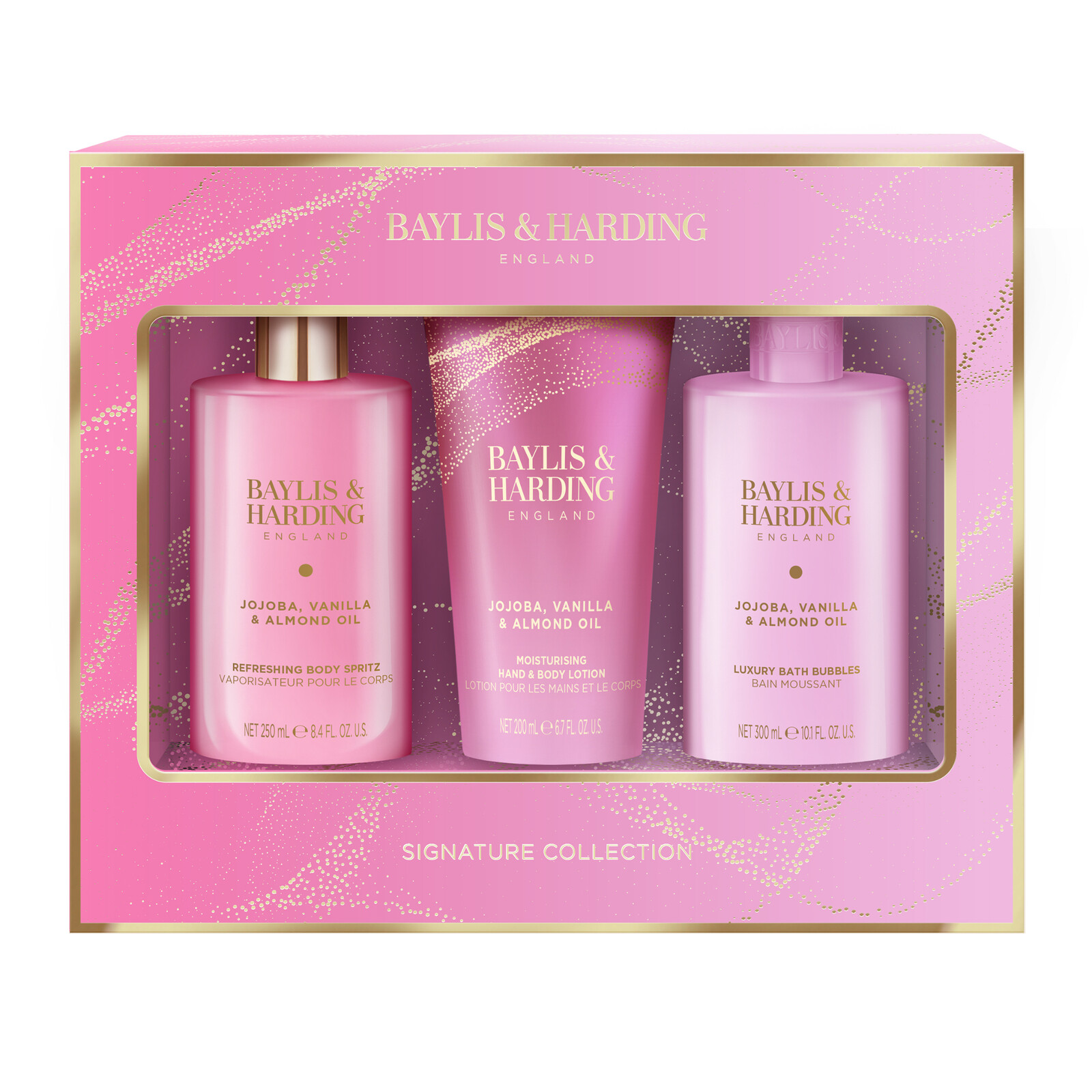 Baylis & Harding Darčeková sada starostlivosti o telo Jojoba, Vanilla & Almond oil 3 ks