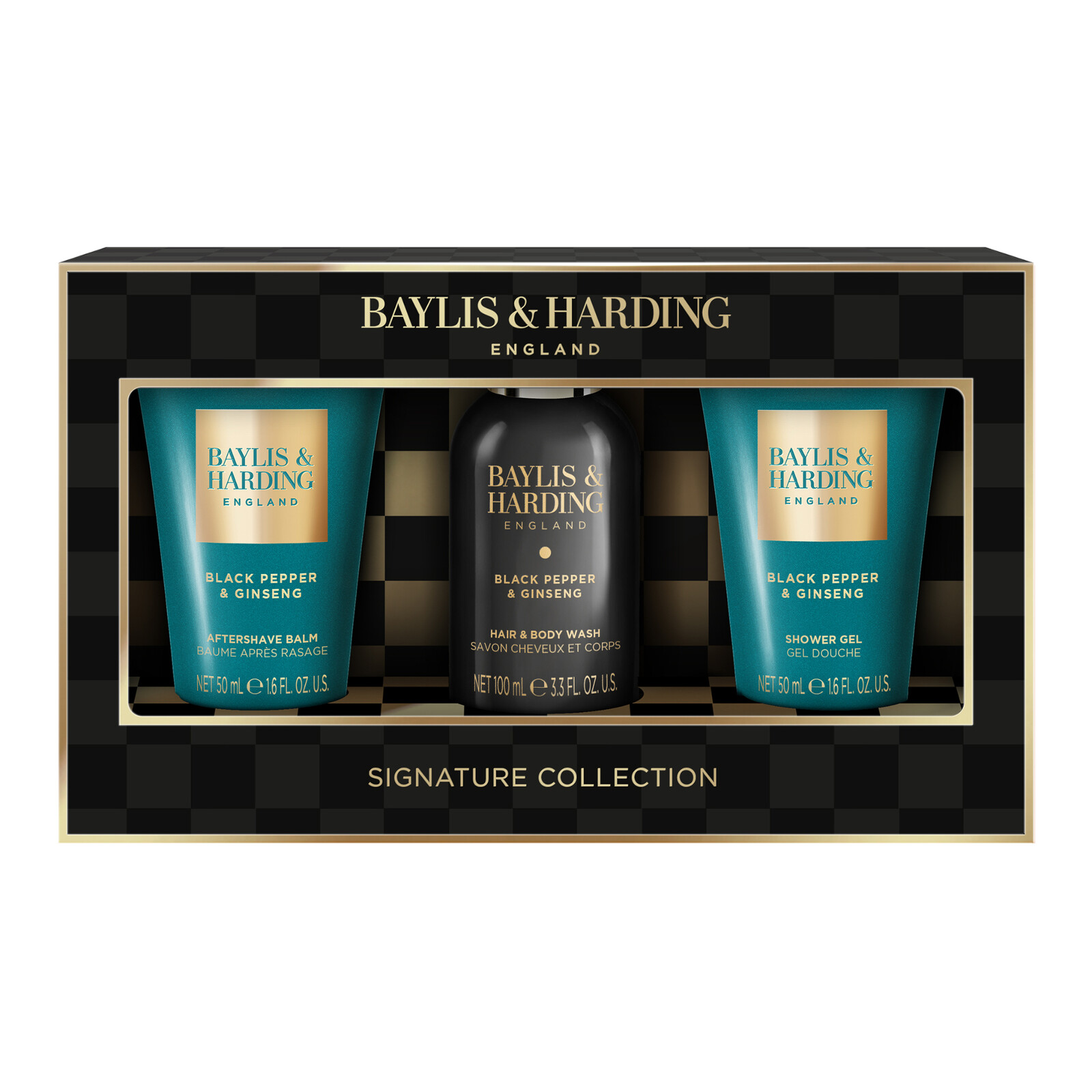 Baylis & Harding Darčeková mini sada starostlivosti o telo Black Pepper & Ginseng 3 ks