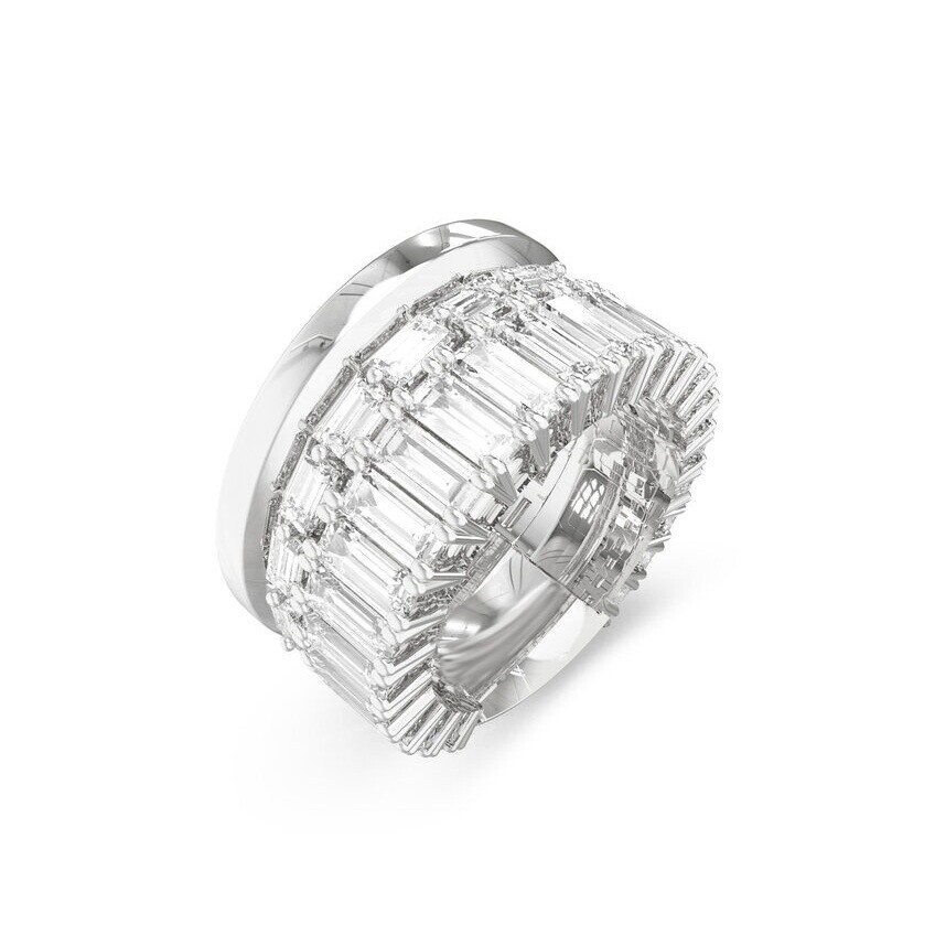 Guess Trblietavý prsteň so zirkónmi Les Baguettes JUBR06328JWRH 56 mm
