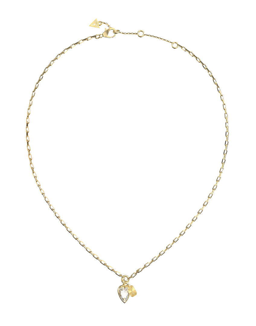 Guess Pozlátený náhrdelník Číre srdce Crystal Love JUBN06359JWYGT/U