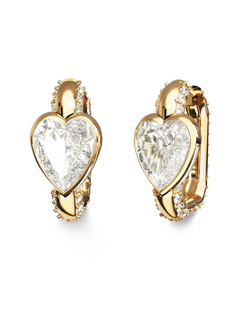 Guess Kruhové náušnice so srdiečkami Crystal Love JUBE06365JWYGT/U