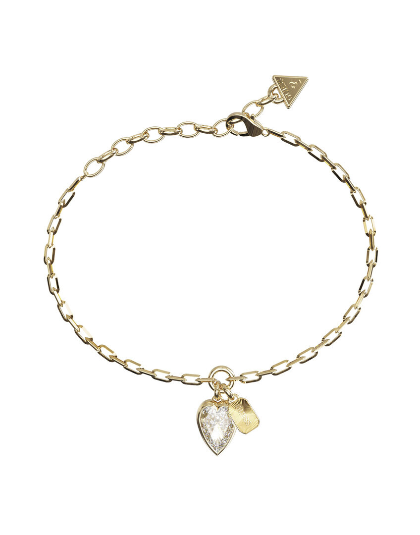 Guess Romantický pozlátený náramok Crystal Love JUBB06360JWYG 18,4 cm