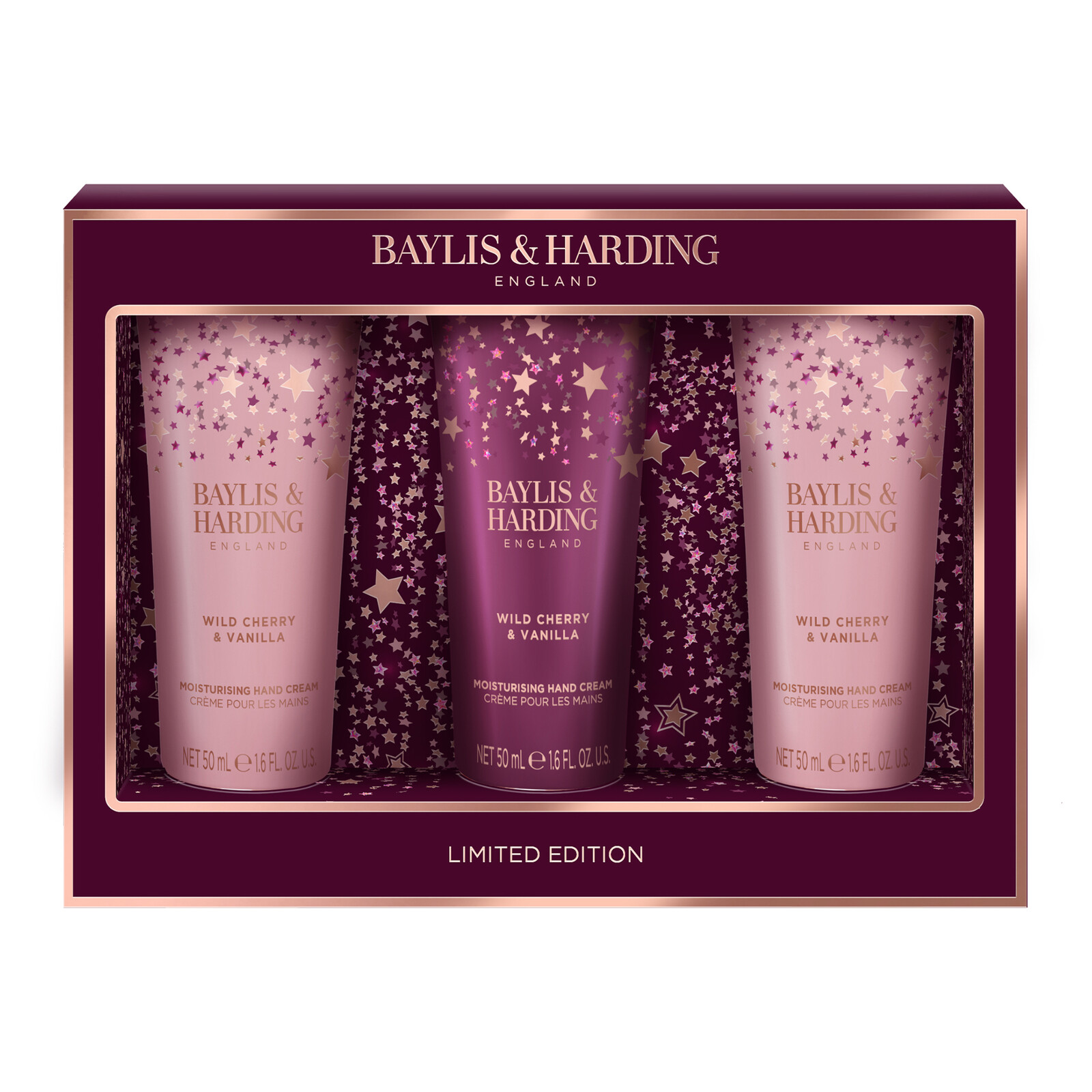 Baylis & Harding Darčeková sada krémov na ruky Wild Cherry & Vanilla 3 ks