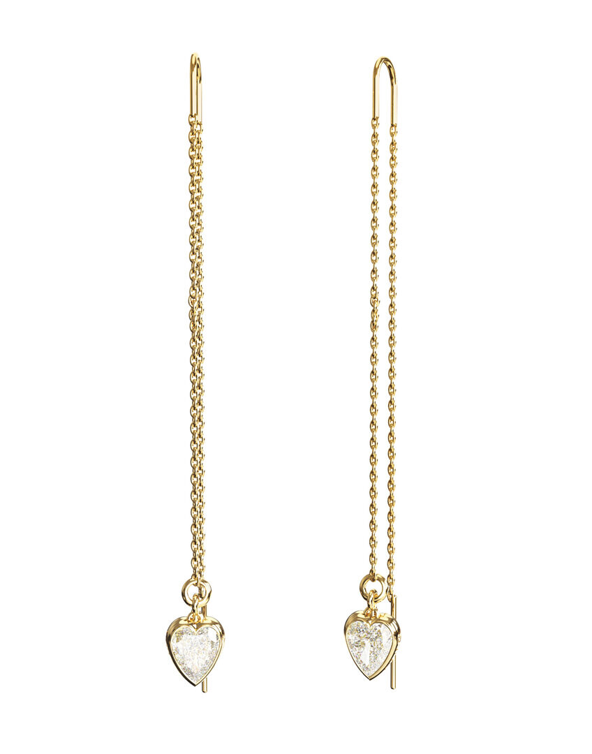 Guess Pozlátené retiazkové náušnice Crystal Love JUBE06364JWYGT/U