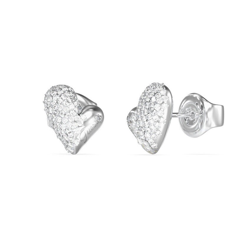 Guess Oceľové srdiečka s kryštálmi Golden Love JUBE06453JWRHT/U