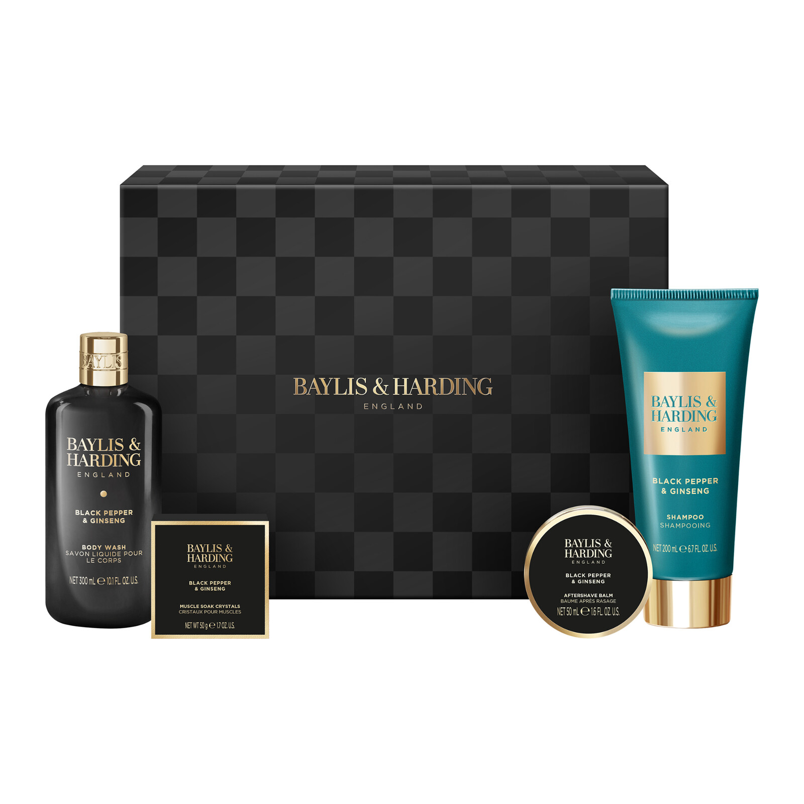 Baylis & Harding Darčeková sada starostlivosti o telo Black Pepper & Ginseng 4 ks