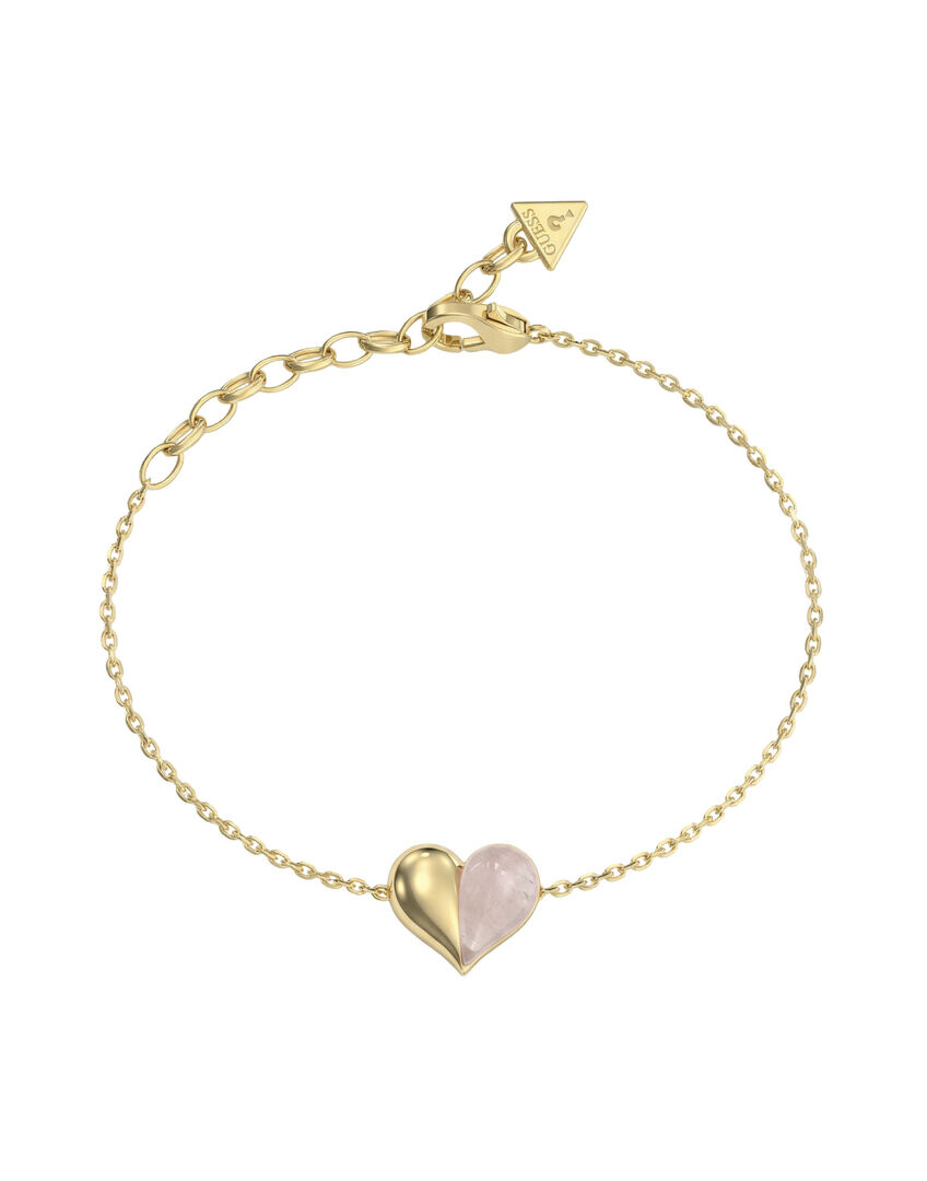 Guess Pozlátený náramok so srdiečkom True Colors JUBB06418JWYGR 18,4 cm