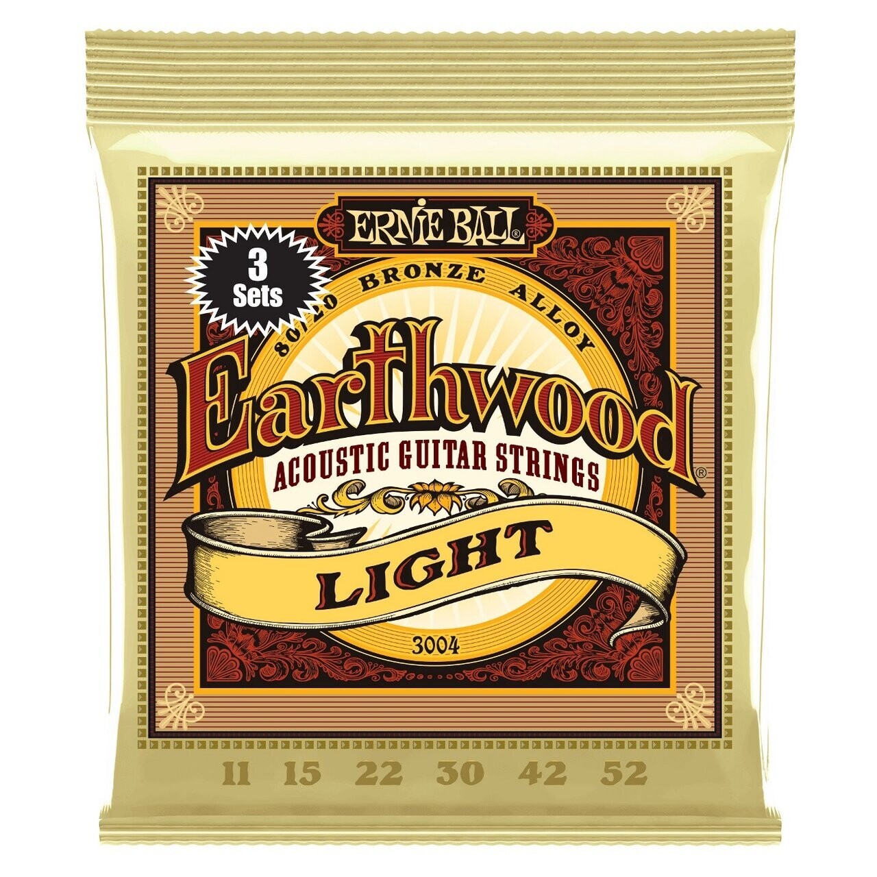 Ernie Ball Earthwood Bronze 3-Pack Light.011-.052