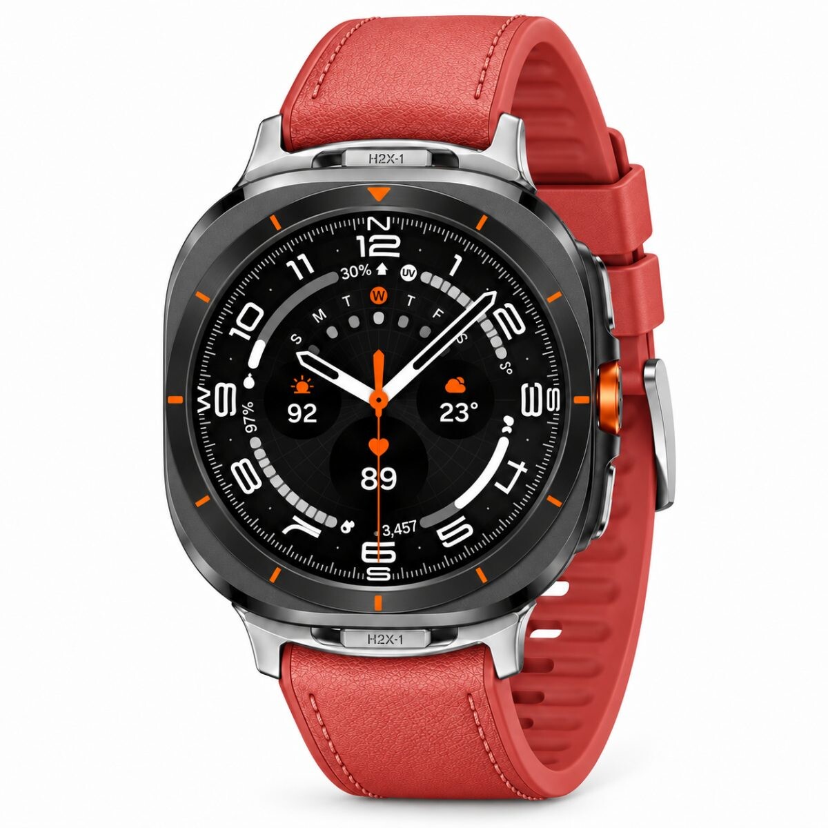 eses Kožený remienok pre Samsung Galaxy Watch Ultra 47mm a Galaxy Watch Ultra2 47mm - červený