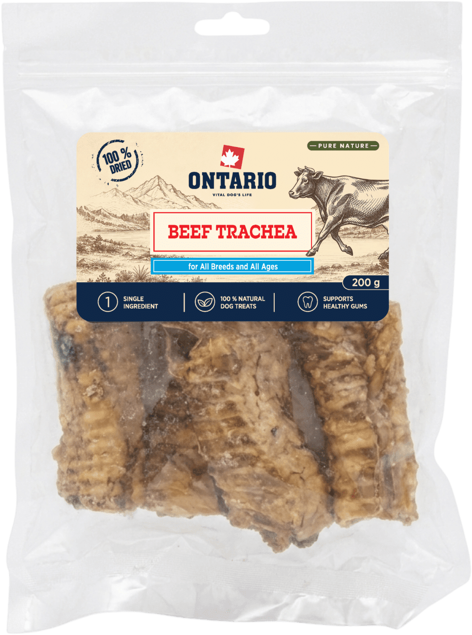 Sušené hovädzie priedušnice Ontario Pure Nature 200 g