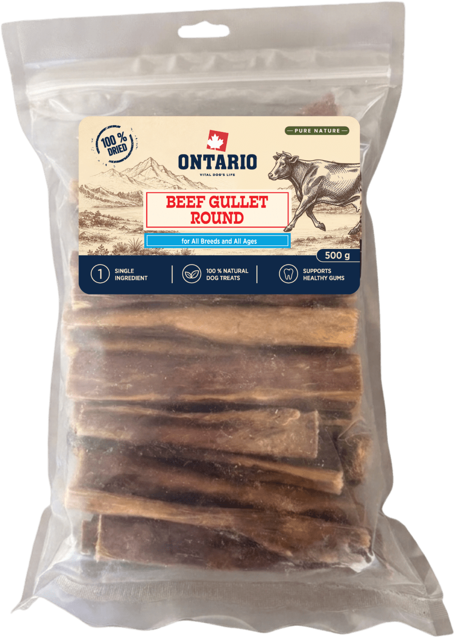 Sušený hovädzí pažerák Ontario Pure Nature okrúhly 500 g
