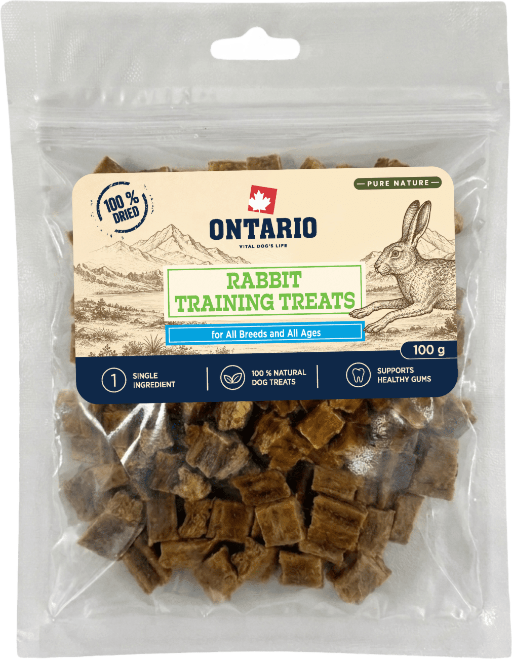 Výcvikové maškrty Ontario Pure Nature králičie 100 g