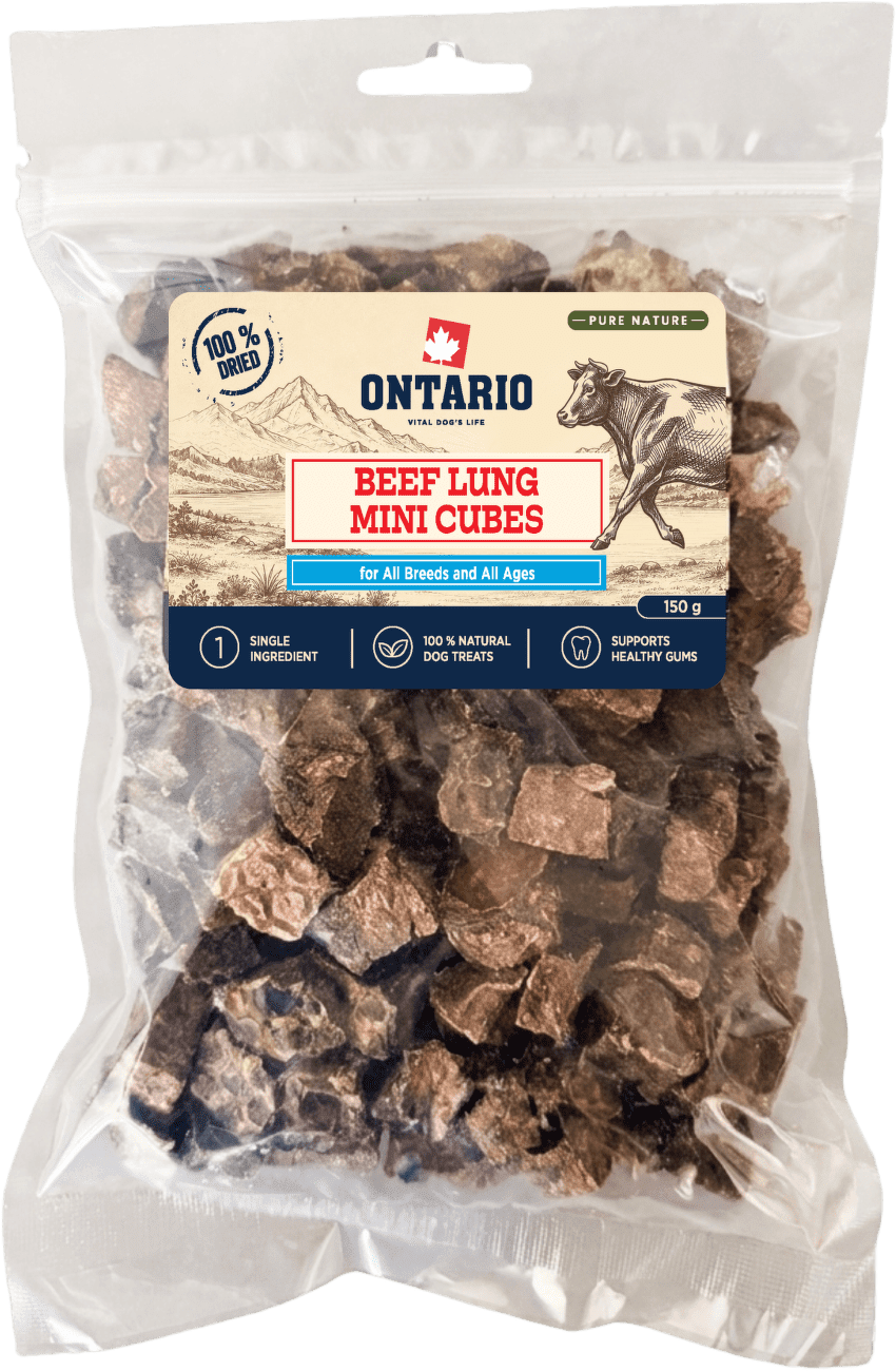 Sušené hovädzie pľúcne mini kocky Ontario Pure Nature 150 g