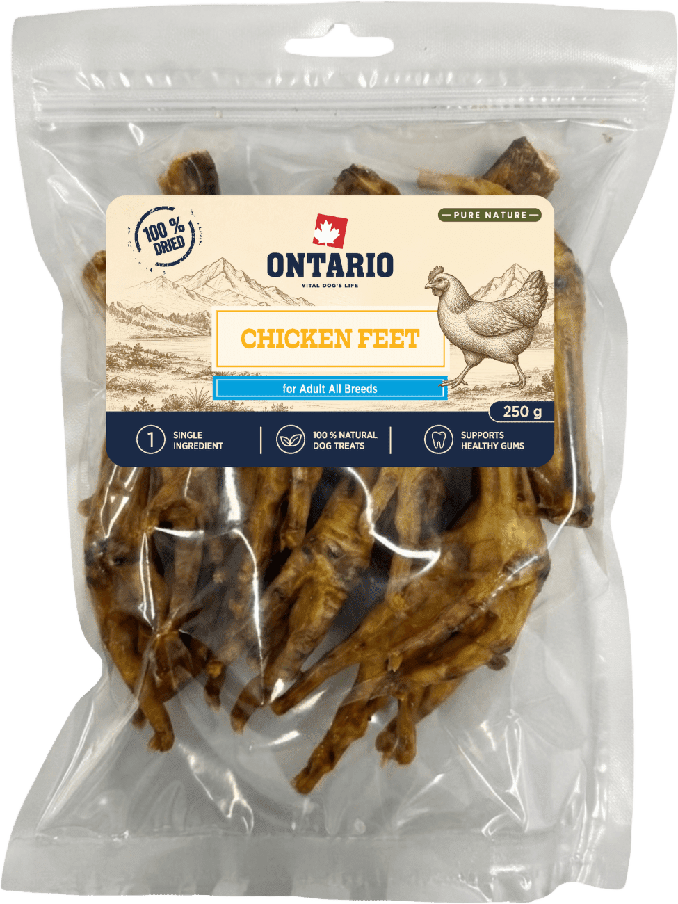 Sušené kuracie pazúriky Ontario Pure Nature 250 g