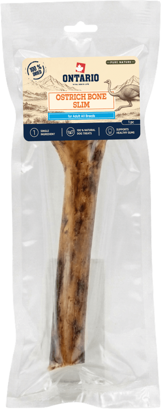 Sušená pštrosia kosť Ontario Pure Nature Slim 1 ks