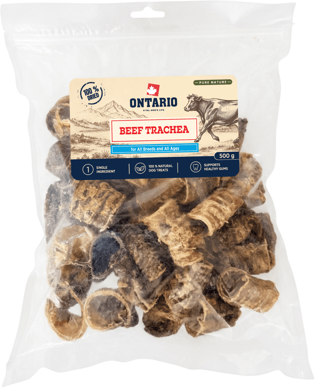 Sušené hovädzie priedušnice Ontario Pure Nature 500 g