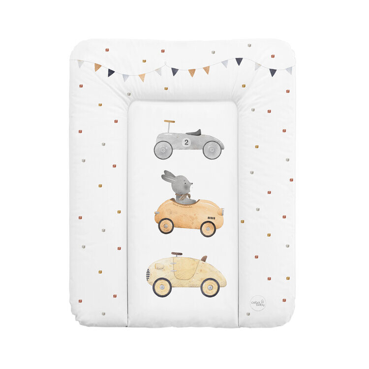 CEBA BABY Podložka prebaľovacia mäkká malá (50x70) Basic Bunny Driver