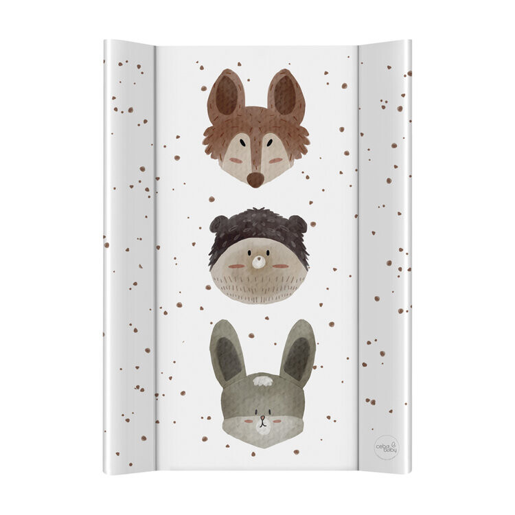 CEBA BABY Podložka prebaľovacia 2-hranná s pevnou doskou (50x70) Ultra Light Cute Animals