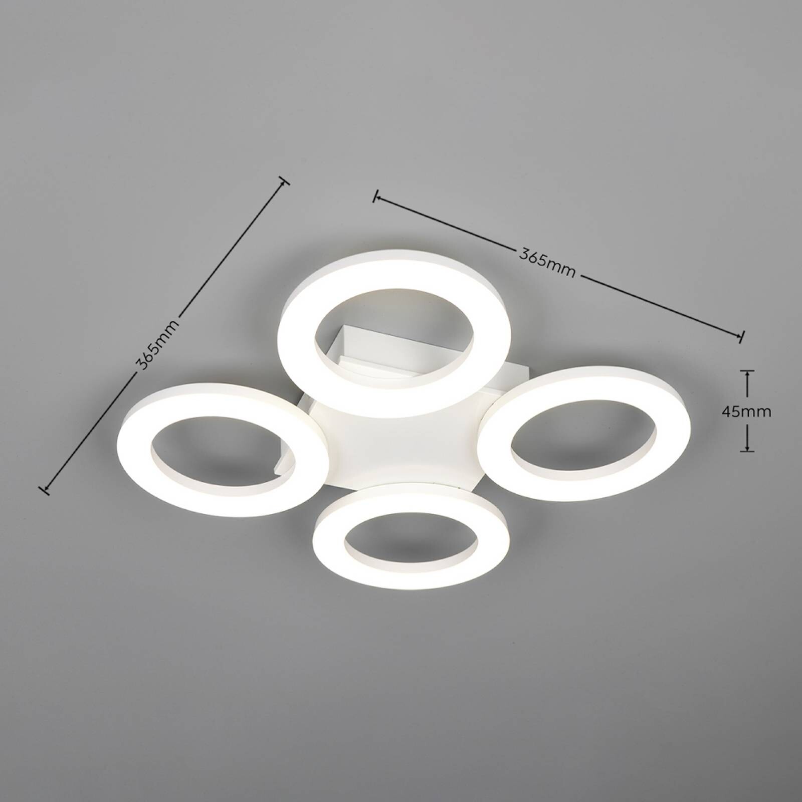 Stropné LED svetlo Cemi, okrúhle, biele, plastové, 4 000 K