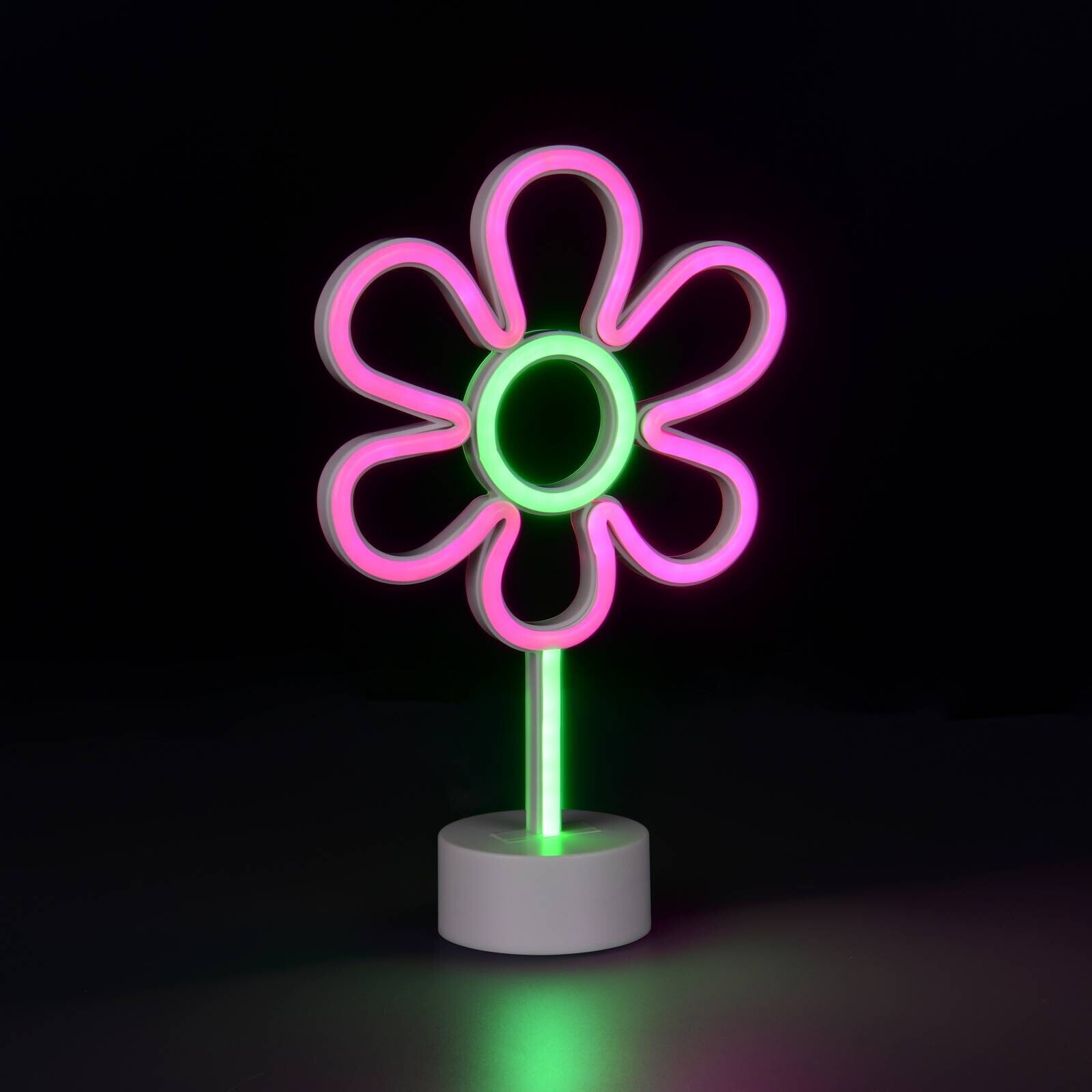 Stolová LED lampa Rose, biela, plastová, s napájacím káblom alebo na batérie
