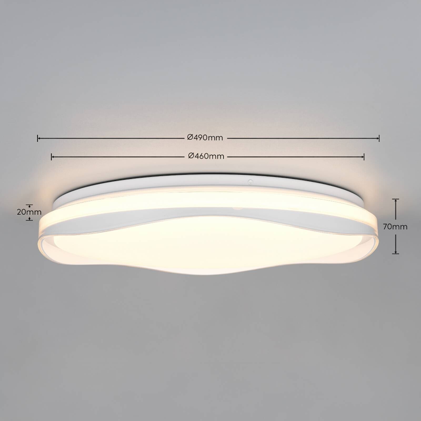 Stropné LED svetlo Pavo, sivé, plastové, RGBW, diaľkové ovládanie