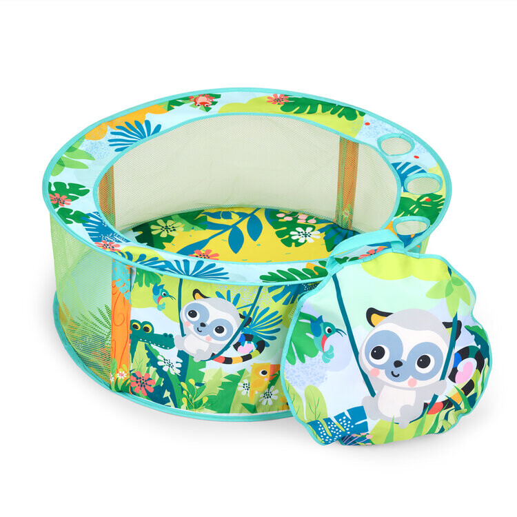 BRIGHT STARTS Hrací bazénik s loptičkami Rowdy Rainforest™ Stow & Go, 6m+