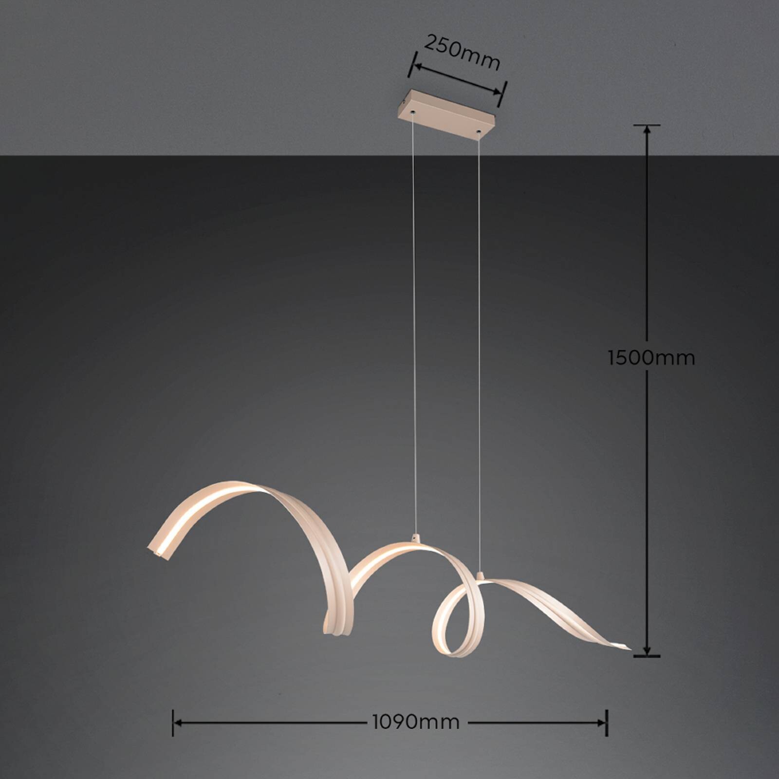 LED závesné svietidlo Tivor, béžové, kovové, 3 000 K